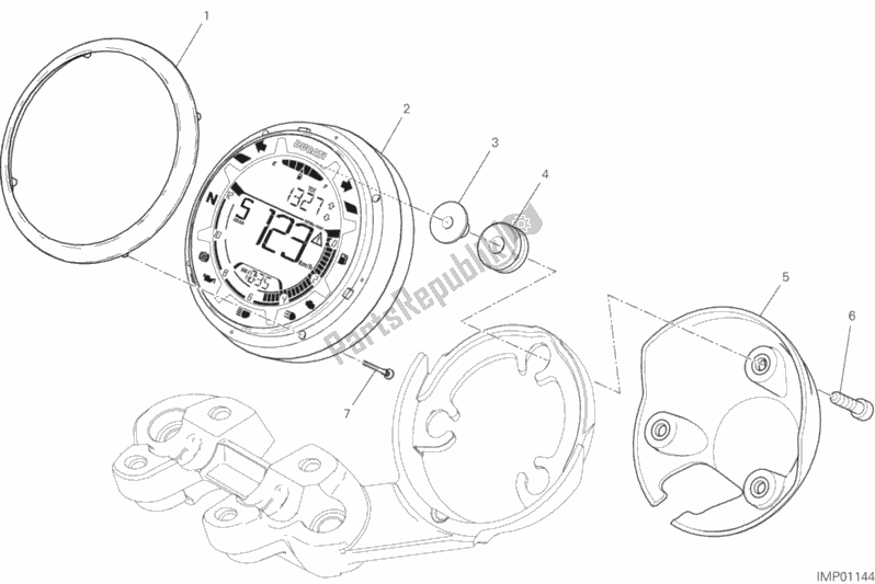 All parts for the Instrument Panel of the Ducati Scrambler Flat Track Thailand 803 2019